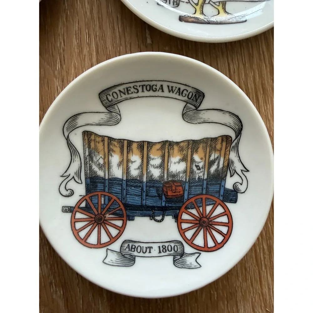 Vintage Lipper & Mann Japan Miniature Plates Set of 3 Americana Civil War Drum